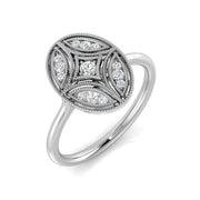 Diamond Cabterbury Vintage Ring in 10K/14K gold and platinum with certified lab-grown or natural diamonds