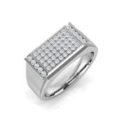 Diamond Pebrith Signet Ring in 10K/14K gold and platinum with certified lab-grown or natural diamonds