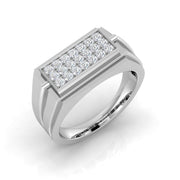 Men's Diamond Signet Ring in 10K/14K gold and platinum with certified lab-grown or natural diamonds