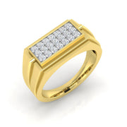 Men's Diamond Signet Ring in 10K/14K gold and platinum with certified lab-grown or natural diamonds