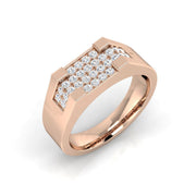 Men's Diamond Pave-Set Ring in 10K/14K gold and platinum with certified lab-grown or natural diamonds