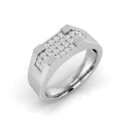 Men's Diamond Pave-Set Ring in 10K/14K gold and platinum with certified lab-grown or natural diamonds