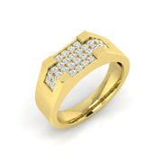 Men's Diamond Pave-Set Ring in 10K/14K gold and platinum with certified lab-grown or natural diamonds