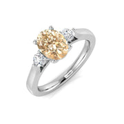 Oval Morganite Diamond Ring in 10K/14K gold and platinum with certified lab-grown or natural diamonds