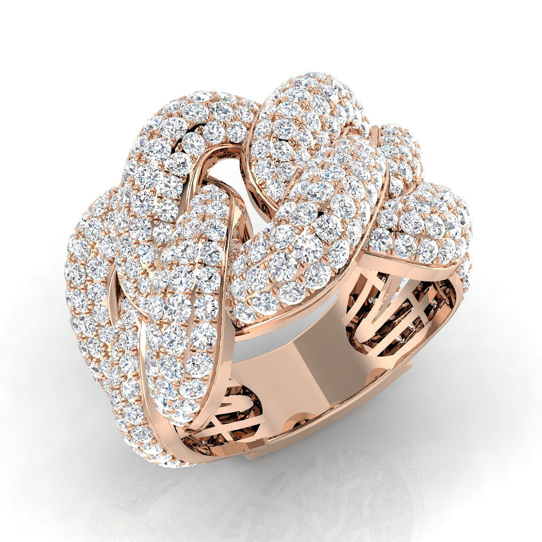 Diamond Pave Ring in 10K/14K gold and platinum with certified lab-grown or natural diamonds