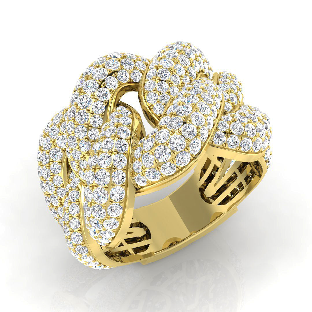 Diamond Pave Ring in 10K/14K gold and platinum with certified lab-grown or natural diamonds