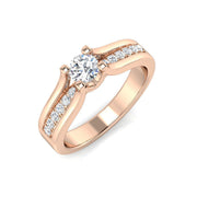 Lab-Grown Diamond Engagement Ring with Side Stones in 10K/14K gold and platinum with certified lab-grown or natural diamonds