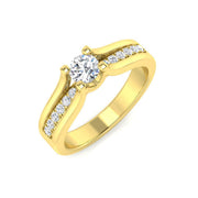 Lab-Grown Diamond Engagement Ring with Side Stones in 10K/14K gold and platinum with certified lab-grown or natural diamonds