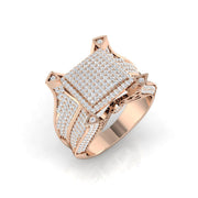 Diamond Carlikle Signet Ring in 10K/14K gold and platinum with certified lab-grown or natural diamonds