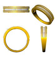 Lab-Grown Diamond Baguette & Round Brilliant Cut Half Eternity Ring in 10K/14K gold and platinum with certified lab-grown or natural diamonds