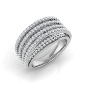 3.0Ct Wide Criss-Cross Diamond Statement Ring in 10K/14K gold and platinum with certified lab-grown or natural diamonds