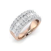 Lab-Grown Diamond Baguette & Round Brilliant Cut Half Eternity Ring in 10K/14K gold and platinum with certified lab-grown or natural diamonds
