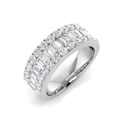Lab-Grown Diamond Baguette & Round Brilliant Cut Half Eternity Ring in 10K/14K gold and platinum with certified lab-grown or natural diamonds