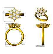 Lab-Grown Round Diamond Cluster Flower Ring in 10K/14K gold and platinum with certified lab-grown or natural diamonds