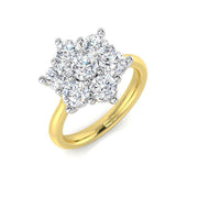 Lab-Grown Round Diamond Cluster Flower Ring in 10K/14K gold and platinum with certified lab-grown or natural diamonds