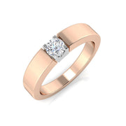 Round Diamond Solitaire Band Ring 0.20ct in 10K/14K gold and platinum with certified lab-grown or natural diamonds