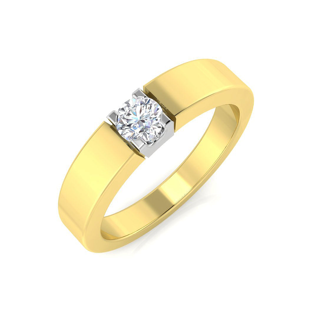 Round Diamond Solitaire Band Ring 0.20ct in 10K/14K gold and platinum with certified lab-grown or natural diamonds