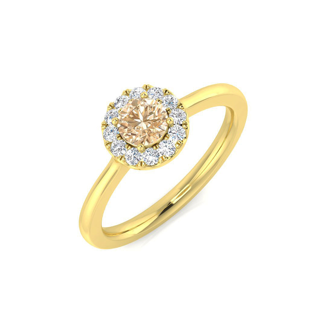 Lab-Grown Diamond Morganite Engagement Ring in 10K/14K gold and platinum with certified lab-grown or natural diamonds