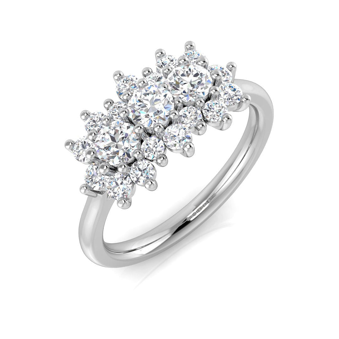 Lab-Grown Diamond Cluster Ring in 10K/14K gold and platinum with certified lab-grown or natural diamonds