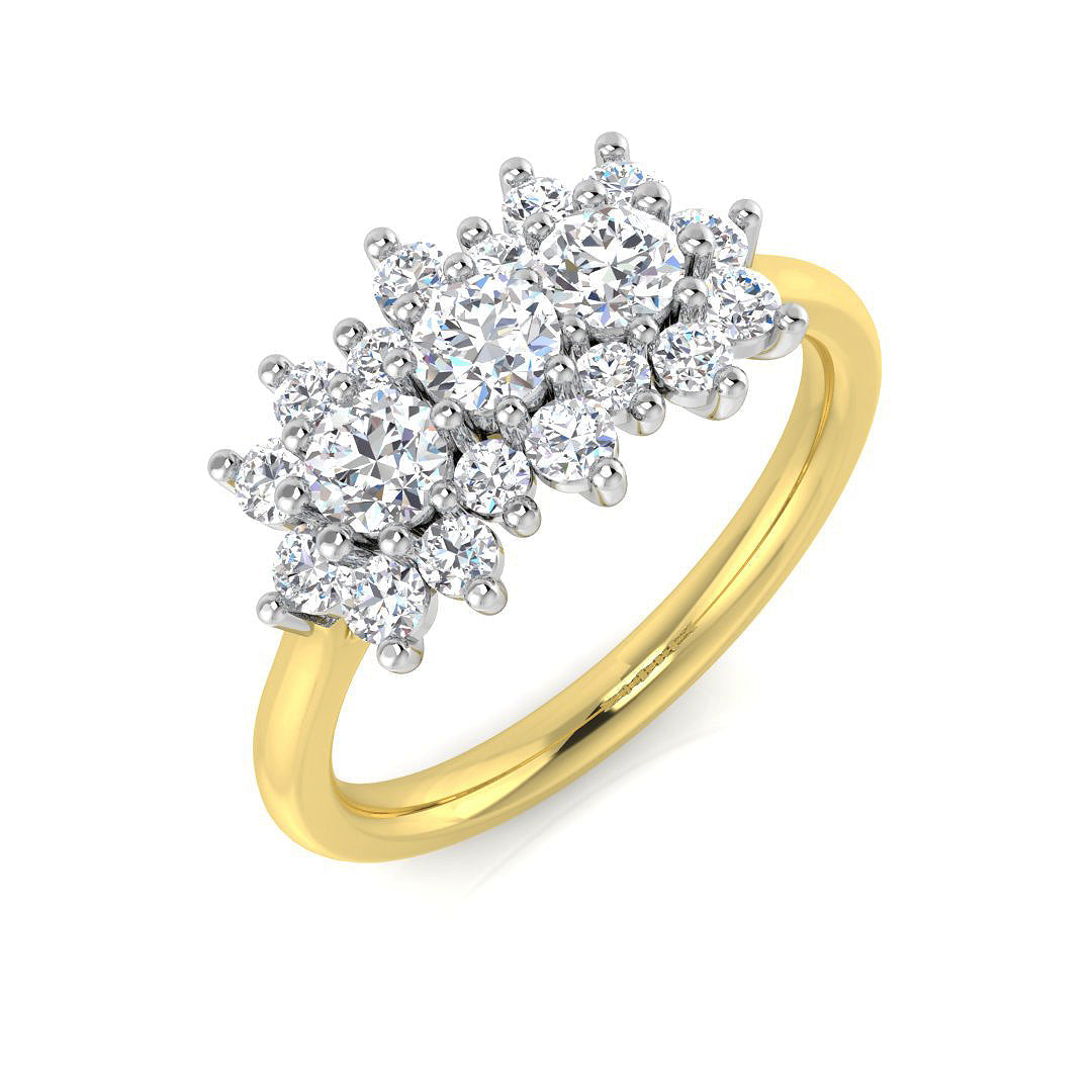 Lab-Grown Diamond Cluster Ring in 10K/14K gold and platinum with certified lab-grown or natural diamonds