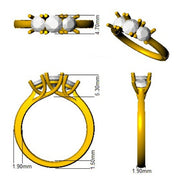 Three-Stone Diamond Ring in 10K/14K gold and platinum with certified lab-grown or natural diamonds