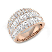 Lab-Grown Diamond Baguette & Round Brilliant Cut Half Eternity Ring in 10K/14K gold and platinum with certified lab-grown or natural diamonds