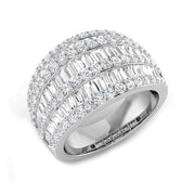 Lab-Grown Diamond Baguette & Round Brilliant Cut Half Eternity Ring in 10K/14K gold and platinum with certified lab-grown or natural diamonds