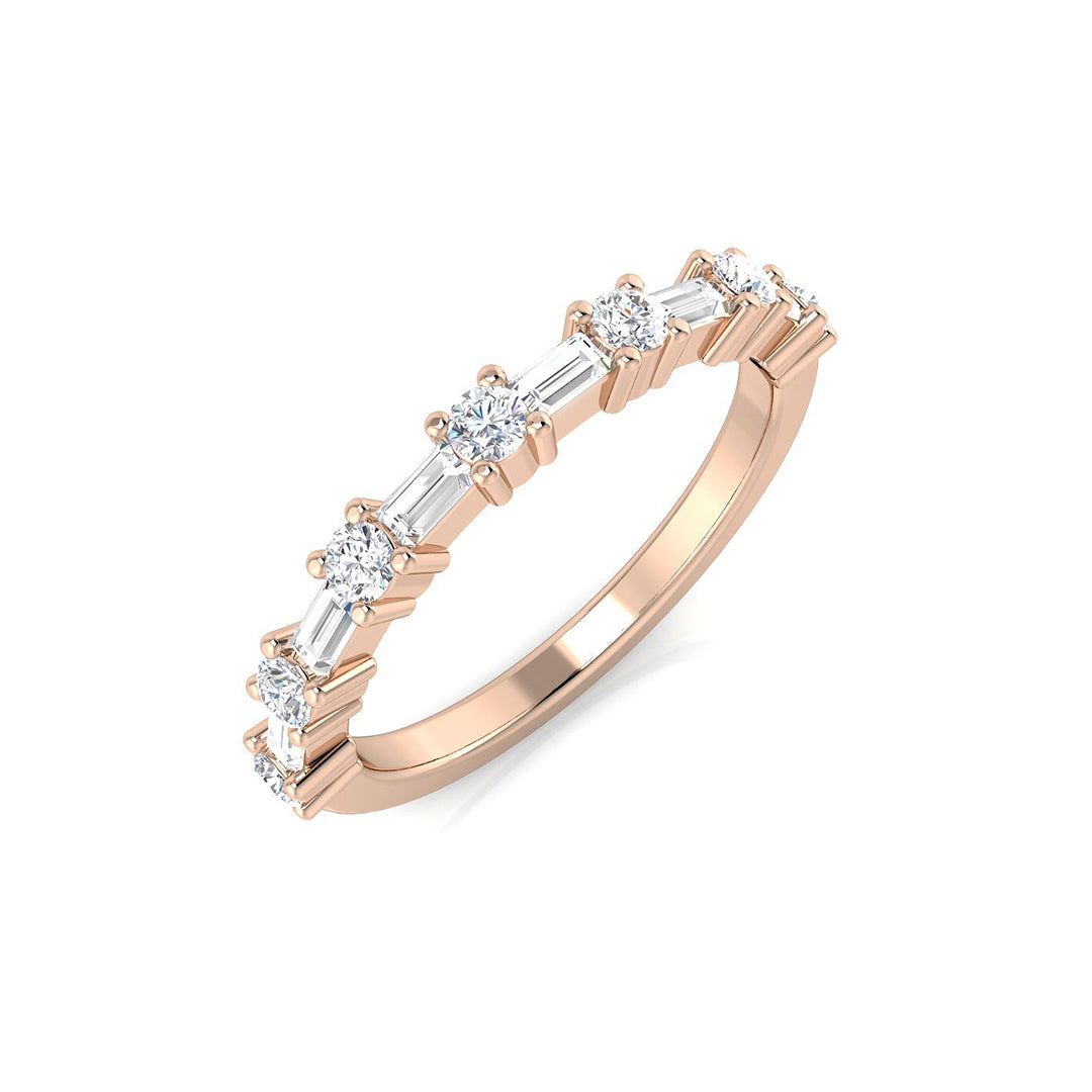 Diamond Bath Half Eternity Ring in 10K/14K gold and platinum with certified lab-grown or natural diamonds