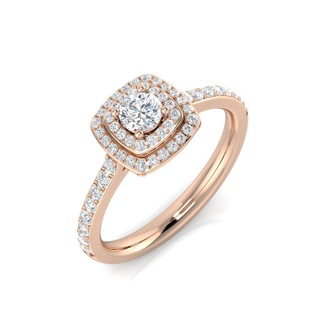 Diamond Weybridge Halo Ring in 10K/14K gold and platinum with certified lab-grown or natural diamonds