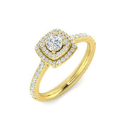Diamond Weybridge Halo Ring in 10K/14K gold and platinum with certified lab-grown or natural diamonds