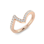 Sparkling Round Diamond Wishbone Ring in 10K/14K gold and platinum with certified lab-grown or natural diamonds