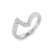 Sparkling Round Diamond Wishbone Ring in 10K/14K gold and platinum with certified lab-grown or natural diamonds