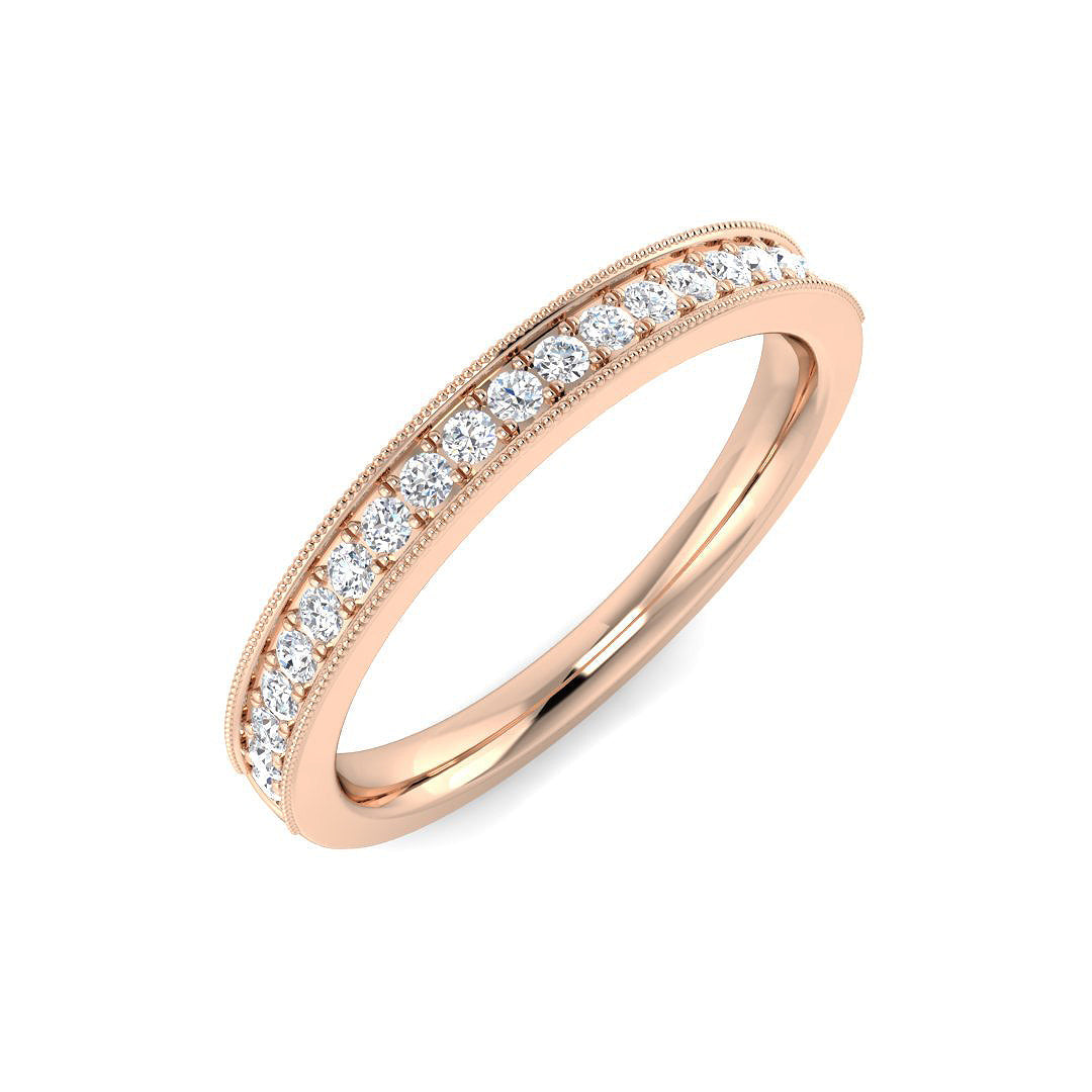 Round Diamond Lab & Natural Half Eternity Ring in 10K/14K gold and platinum with certified lab-grown or natural diamonds
