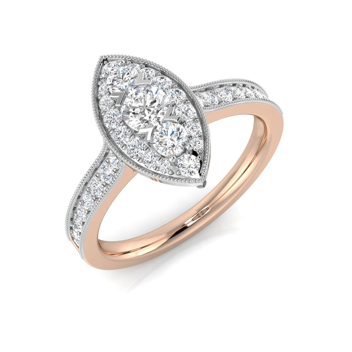 Lab-Grown Diamond Cluster Ring in 10K/14K gold and platinum with certified lab-grown or natural diamonds