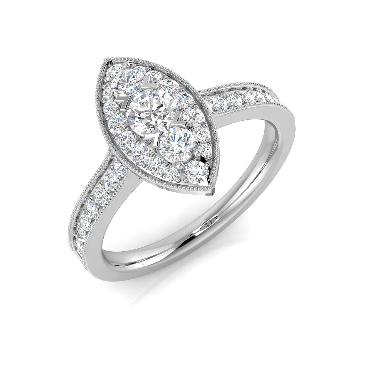 Lab-Grown Diamond Cluster Ring in 10K/14K gold and platinum with certified lab-grown or natural diamonds