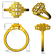 Lab-Grown Round & Baguette Diamond Vintage Ring in 10K/14K gold and platinum with certified lab-grown or natural diamonds