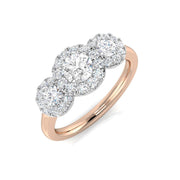 Lab-Grown 3-Stone Diamond Engagement Ring in 10K/14K gold and platinum with certified lab-grown or natural diamonds