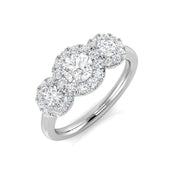 Lab-Grown 3-Stone Diamond Engagement Ring in 10K/14K gold and platinum with certified lab-grown or natural diamonds