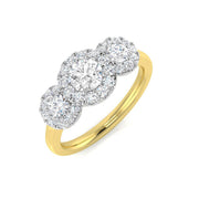 Lab-Grown 3-Stone Diamond Engagement Ring in 10K/14K gold and platinum with certified lab-grown or natural diamonds