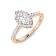 Diamond Brougham Engagement Ring in 10K/14K gold and platinum with certified lab-grown or natural diamonds