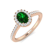 Diamond Swansea Emerald Ring in 10K/14K gold and platinum with certified lab-grown or natural diamonds