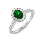Diamond Swansea Emerald Ring in 10K/14K gold and platinum with certified lab-grown or natural diamonds