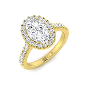 Oval Halo Diamond Ring in 10K/14K gold and platinum with certified lab-grown or natural diamonds