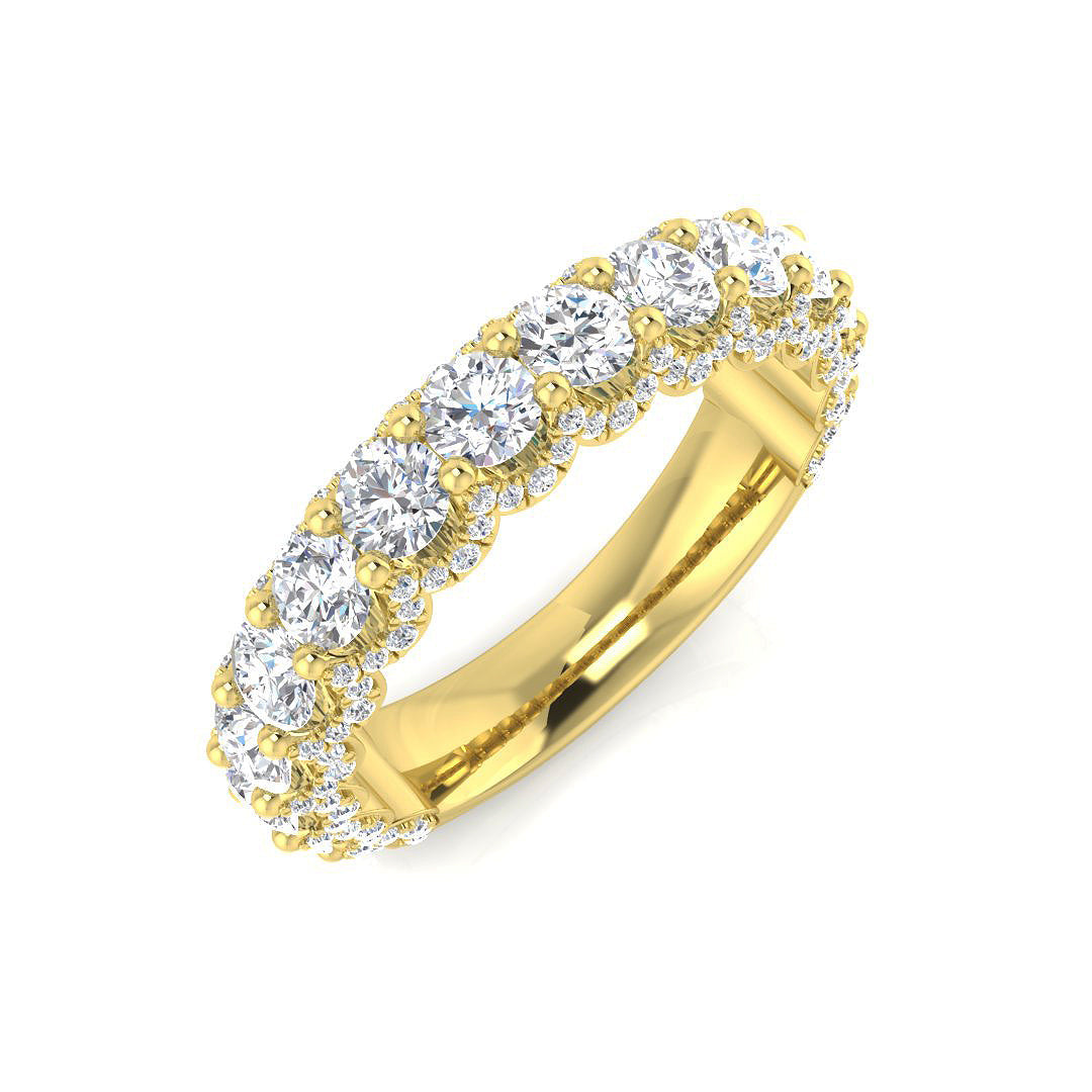 Diamond Half Eternity Ring in 10K/14K gold and platinum with certified lab-grown or natural diamonds