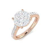 Princess & Marquise Diamond Cluster Engagement Ring in 10K/14K gold and platinum with certified lab-grown or natural diamonds