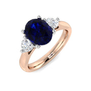 Diamond Brighton Blue Sapphire Ring in 10K/14K gold and platinum with certified lab-grown or natural diamonds