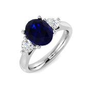Diamond Brighton Blue Sapphire Ring in 10K/14K gold and platinum with certified lab-grown or natural diamonds