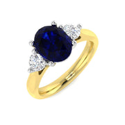 Diamond Brighton Blue Sapphire Ring in 10K/14K gold and platinum with certified lab-grown or natural diamonds