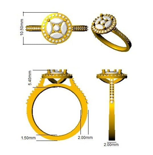 Diamond Derby Cluster Ring in 10K/14K gold and platinum with certified lab-grown or natural diamonds