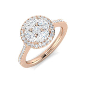 Diamond Derby Cluster Ring in 10K/14K gold and platinum with certified lab-grown or natural diamonds